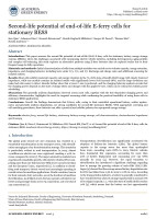 Second-life potential of end-of-life E-ferry cells for stationary BESS